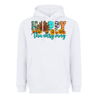 White Happy Thanksgiving Heavyweight Hoodie - Artiststas