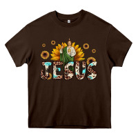 Chocolate Brown jesus san judas Heavy Core Tee - JahusDesignShop