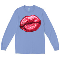 Colony Blue Lip mark Valentine's Day Long Sleeve Tee - HowdyJamesFarm