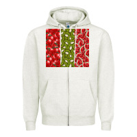 Oatmeal Heather summer fruits Zipper Hoodie - CowhideDigitalArt