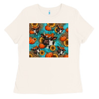 Bone autumn pumpkins holstein cow Ladies Tee - Jasminsmagicworld