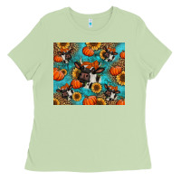 Matcha autumn pumpkins holstein cow Ladies Tee - Jasminsmagicworld