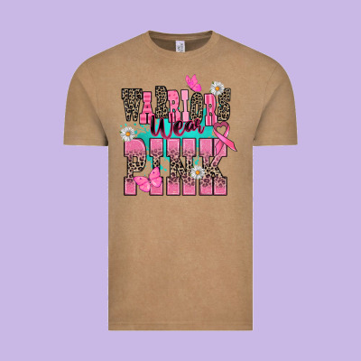 Warriors Wear Pink Cancer Awareness Vintage Tee Designed By Howdyjamesfarm