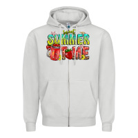 Dove Grey summer time Zipper Hoodie - CowhideDigitalArt