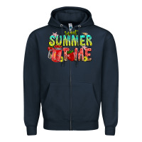 Navy summer time Zipper Hoodie - CowhideDigitalArt