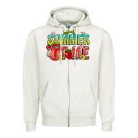 Oatmeal Heather summer time Zipper Hoodie - CowhideDigitalArt