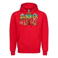 Red summer time Zipper Hoodie - CowhideDigitalArt