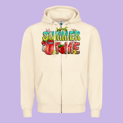 Summer Time Zipper Hoodie Designed By Cowhidedigitalart