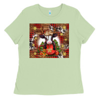 Matcha Christmas baby cow hot cocoa Ladies Tee - Jasminsmagicworld