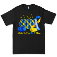 Black october we wear blue and yellow with pumpkins Premium Tee - Artiststas