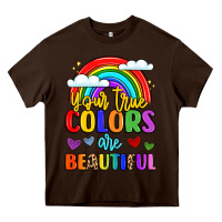Chocolate Brown name vibrant positivity rainbow art Heavy Core Tee - LillyAllenDesigns