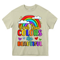Mossy name vibrant positivity rainbow art Heavy Core Tee - LillyAllenDesigns
