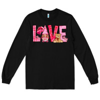 Black Love with gnome Valentine's Day Long Sleeve Tee - HowdyJamesFarm