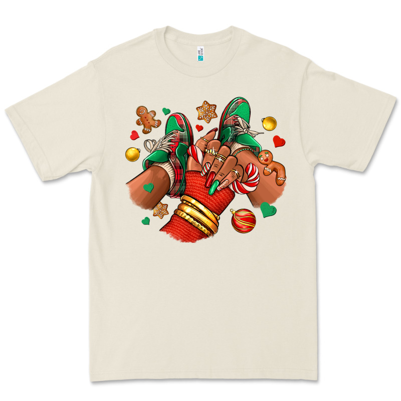 Christmas Black Girl Sneakers Premium Tee by RanaPortraitStore | Teevron