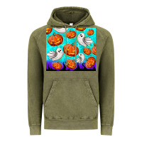 Vintage Olive halloween pumpkins with ghosts Vintage Hoodie - TumblerDesignByShophia