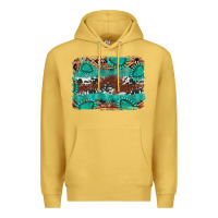 Antique Gold cowhide gemstone leather background Premium Hoodie - FaDigitalArtStudio