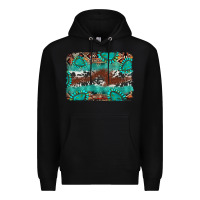 Black cowhide gemstone leather background Premium Hoodie - FaDigitalArtStudio