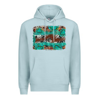 Blue Mist cowhide gemstone leather background Premium Hoodie - FaDigitalArtStudio