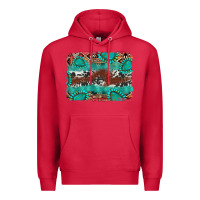Cardinal cowhide gemstone leather background Premium Hoodie - FaDigitalArtStudio