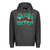 Charcoal Heather cowhide gemstone leather background Premium Hoodie - FaDigitalArtStudio