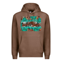 Chestnut cowhide gemstone leather background Premium Hoodie - FaDigitalArtStudio