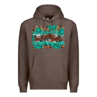 Coffee cowhide gemstone leather background Premium Hoodie - FaDigitalArtStudio
