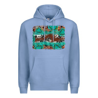 Colony Blue cowhide gemstone leather background Premium Hoodie - FaDigitalArtStudio
