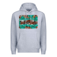 Heather Grey cowhide gemstone leather background Premium Hoodie - FaDigitalArtStudio