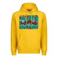 Lemon cowhide gemstone leather background Premium Hoodie - FaDigitalArtStudio