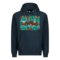 Navy cowhide gemstone leather background Premium Hoodie - FaDigitalArtStudio
