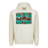 Oatmeal Heather cowhide gemstone leather background Premium Hoodie - FaDigitalArtStudio