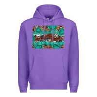 Purple cowhide gemstone leather background Premium Hoodie - FaDigitalArtStudio