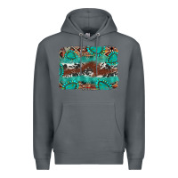 Rock cowhide gemstone leather background Premium Hoodie - FaDigitalArtStudio