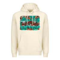 Sandshell cowhide gemstone leather background Premium Hoodie - FaDigitalArtStudio