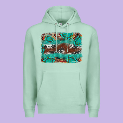 Cowhide Gemstone Leather Background Premium Hoodie Designed By Fadigitalartstudio