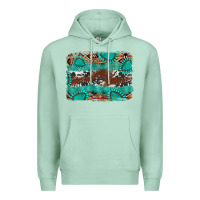 Seafoam cowhide gemstone leather background Premium Hoodie - FaDigitalArtStudio