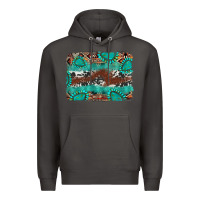 Smoke cowhide gemstone leather background Premium Hoodie - FaDigitalArtStudio