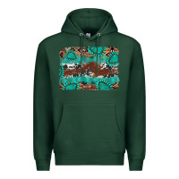 Sports Green cowhide gemstone leather background Premium Hoodie - FaDigitalArtStudio