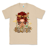 Mushroom Red Hair Believe Praying Caucasian Messy Bun Classic Tee - texasbilliewilder
