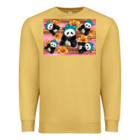 Antique Gold Baby panda flowers Premium Sweatshirt - Artiststas