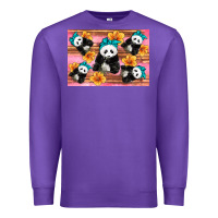 Purple Baby panda flowers Premium Sweatshirt - Artiststas