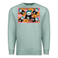 Seafoam Baby panda flowers Premium Sweatshirt - Artiststas
