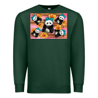 Sports Green Baby panda flowers Premium Sweatshirt - Artiststas