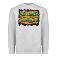 Heather Grey Halloween Skull Background Heavyweight Sweatshirt - BundleAndBundleShop