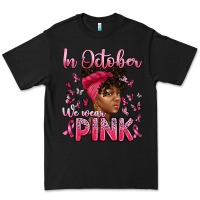Black in october we wear pink with afro woman Premium Tee - Artiststas