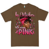 Cacao in october we wear pink with afro woman Premium Tee - Artiststas