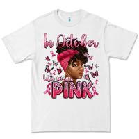 White in october we wear pink with afro woman Premium Tee - Artiststas