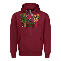 Burgundy peace love summer Zipper Hoodie - CowhideDigitalArt