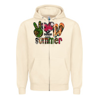 Sandshell peace love summer Zipper Hoodie - CowhideDigitalArt