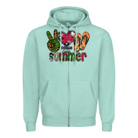 Seafoam peace love summer Zipper Hoodie - CowhideDigitalArt